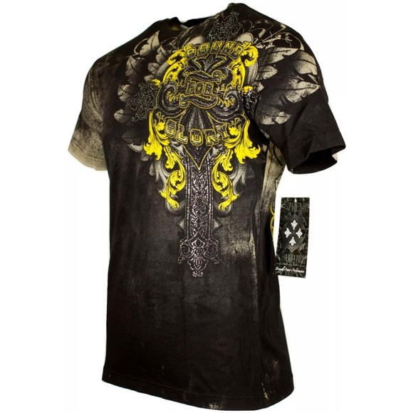 XTREME COUTURE By AFFLICTION T-shirt Da Uomo Momentum Shirt Biker - Foto 8